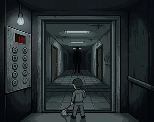 Cover art for 13 floor, a pixel-art horror puzzle.