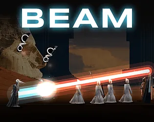 Cover art for BEAM, a dark fantasy action roguelite about a charged beam