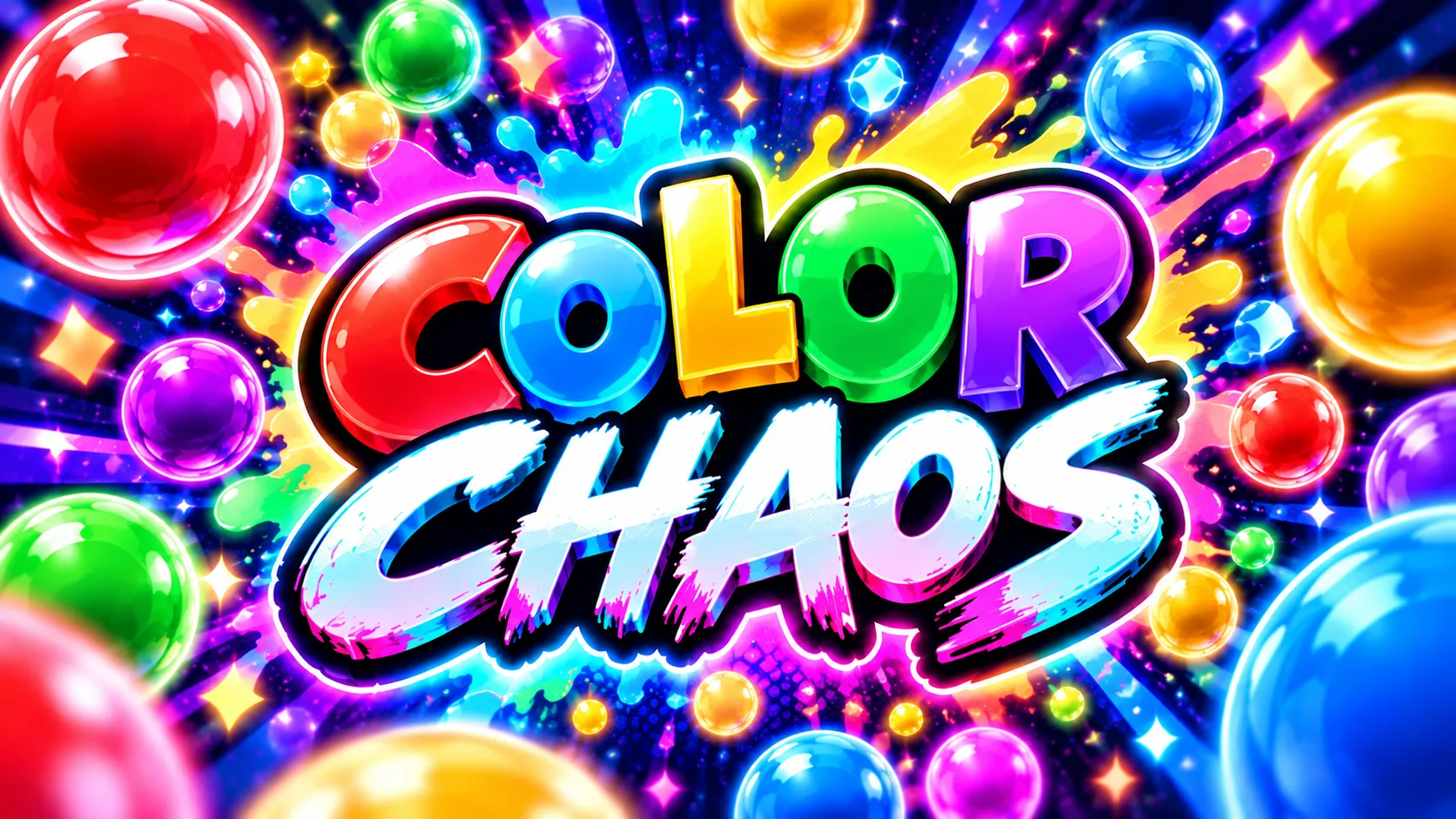 Cover art for COLOR CHAOS, a timed color-matching puzzle.