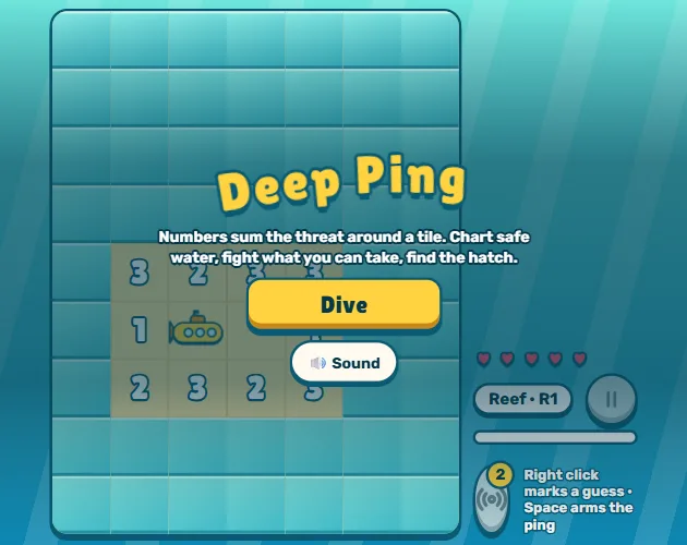 Cover art for Deep Ping, an underwater sonar puzzle.