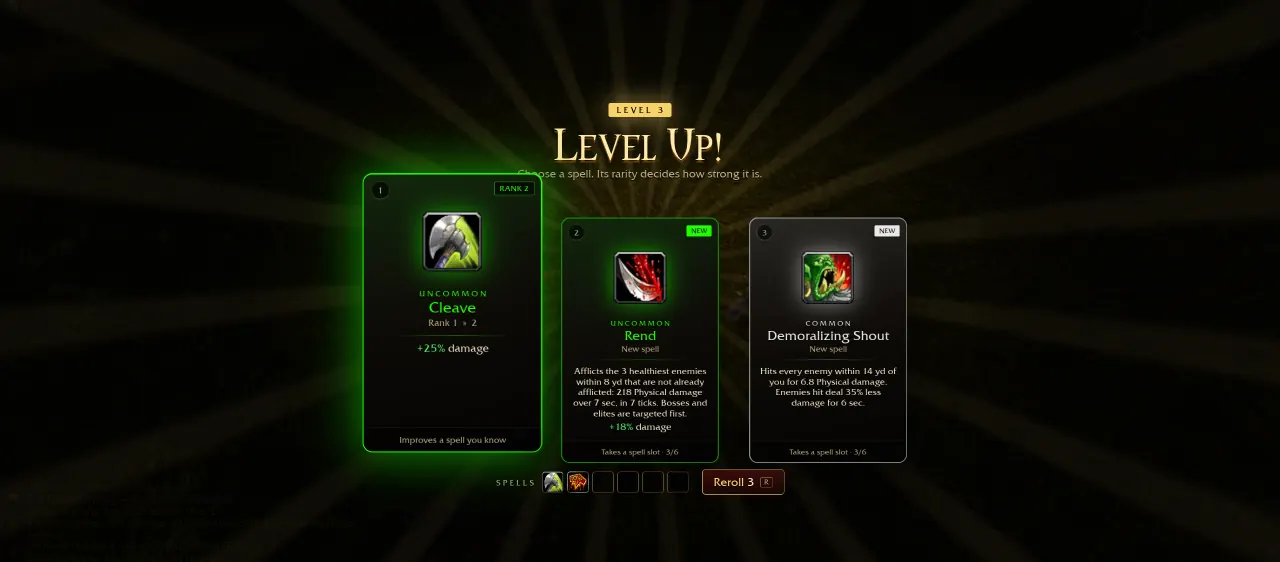 Level-up cards
